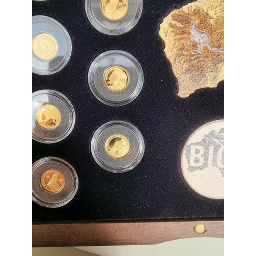 314 - Coins: a 2020 'Big 7 Australia' gold coin collection comprising: seven proof 24ct gold 0.5g 2.5 doll... 