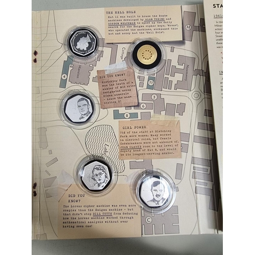 317 - Coins: a Tristan Da Cunha 'Bletchley Park, Home of the Code Breakers' seven coin set, in folder, inc... 