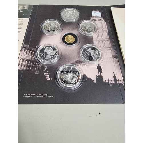 318 - Coins: a 2020 Alderney 'VE Day 75th Anniversary Words That Won The War' layered silver proof coin co... 