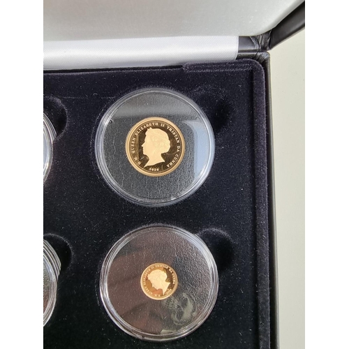 320 - Coins: a Tristan Da Cunha '2020 Laurel gold proof Fractional four Coin Collection', comprising: 22ct... 