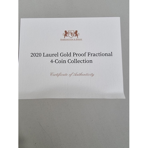 320 - Coins: a Tristan Da Cunha '2020 Laurel gold proof Fractional four Coin Collection', comprising: 22ct... 