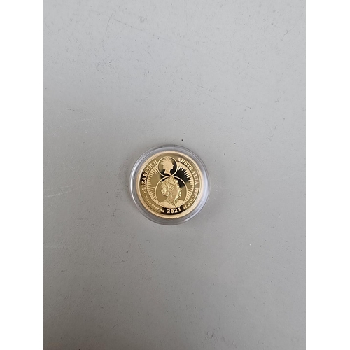 331 - Coins: a Perth Mint 2021 'Australian Kangaroo Nugget 35th Anniversary', 1/4oz 24ct gold limited edit... 