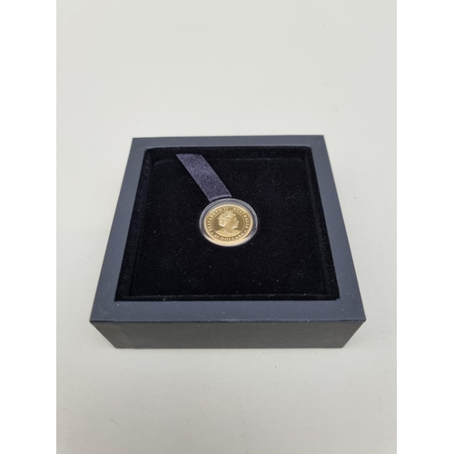 334 - Coins: an Australian Perth Mint '2020 Kangaroo' 1/4oz 24ct gold proof coin, with CoA and box.... 