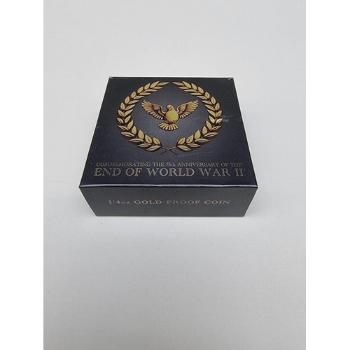 338 - Coins: a Perth Mint 2020 '75th Anniversary End of World War II', 1/4oz 24ct gold limited edition coi... 