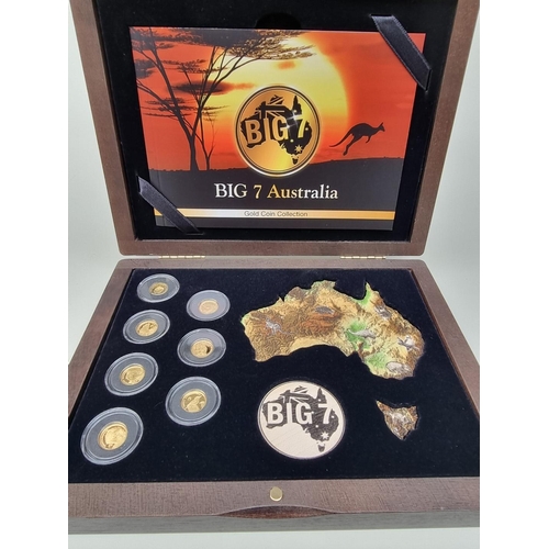 341 - Coins: a 2020 'Big 7 Australia' gold coin collection, comprising: seven 24ct proof gold 0.5g two and... 