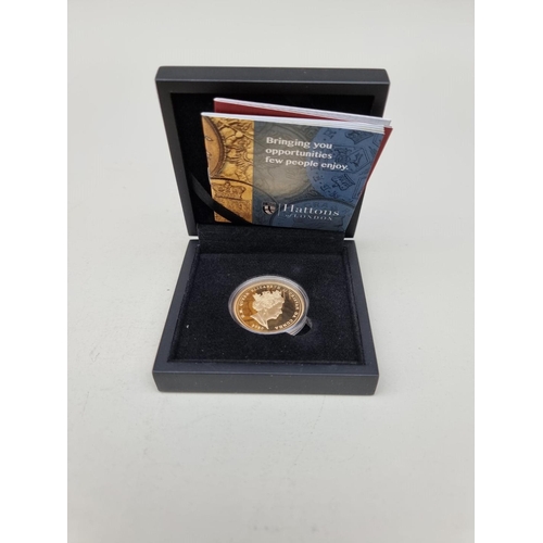 343 - Coins: a 2020 Tristan Da Cunha 'The Last Penny' pre-decimal 50th anniversary 22ct gold proof double ... 