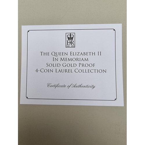 360 - Coins: a 2022 Tristan Da Cunha 'The Queen Elizabeth II In Memoriam' 22ct gold proof laurel coin coll... 