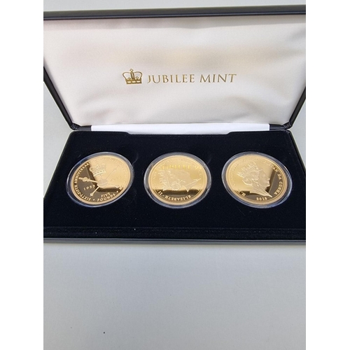 364 - Coins: a 2018 Alderney and Tristan da Cunha limited edition 'The Queens Coronation Jubilee' 24ct gol... 