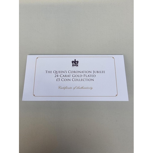 364 - Coins: a 2018 Alderney and Tristan da Cunha limited edition 'The Queens Coronation Jubilee' 24ct gol... 