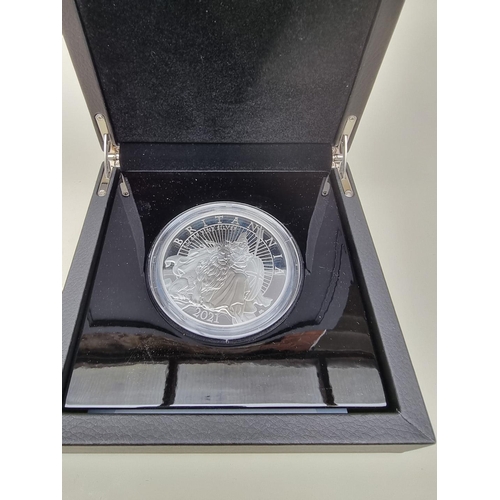 374 - Coins: a 2021 Royal Mint 'The Britannia' 5oz silver proof limited edition coin, with CoA numbered 23... 