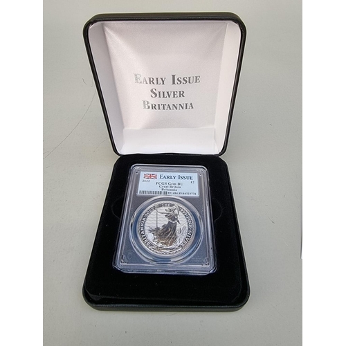 388 - Coins: a 2022 Royal Mint 'Early Issue Silver Britannia' two pound coin, with CoA and box.... 