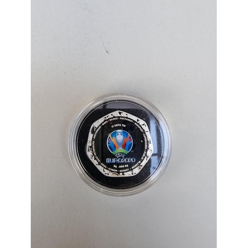 392 - Coins: a 2021 Solomon Islands 'Euro 2020 UEFA' silver one dollar, with CoA numbered 1141/4950 and bo... 