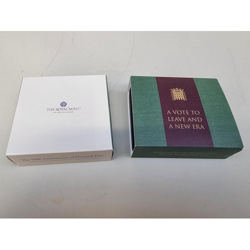 393 - Coins: a 2020 Royal Mint 'Withdrawal From the European Union' silver proof limited edition fifty pen... 