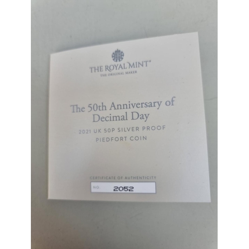 393 - Coins: a 2020 Royal Mint 'Withdrawal From the European Union' silver proof limited edition fifty pen... 