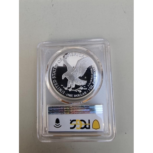 399 - Coins: a 2021 United States Mint 'Early Issue American Eagle Silver Dollar' Type 2, with CoA and box... 