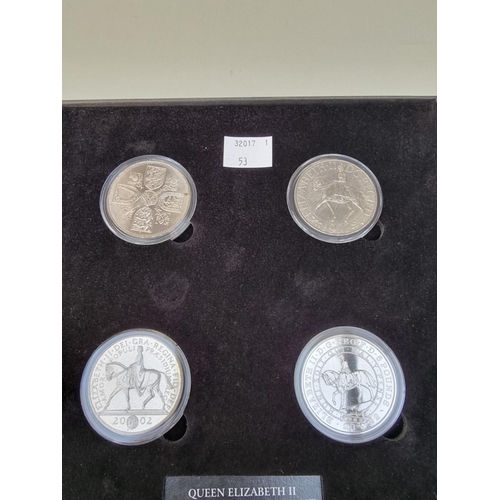 427 - Coins: an 'Queen Elizabeth II The Equestrian Portrait' crown set, comprising: 1953, 1977, 2002 and 2... 