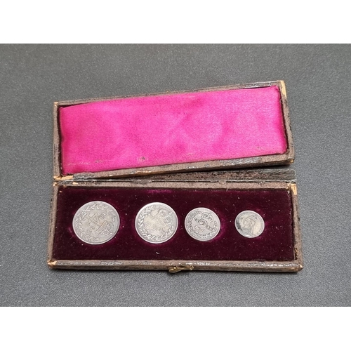 440 - Coins: a cased Victoria 1890 Maundy set.