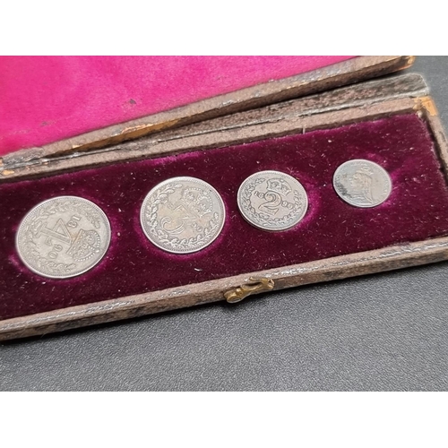 440 - Coins: a cased Victoria 1890 Maundy set.