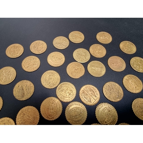 451 - Coins: thirty-nine gilt metal tokens.