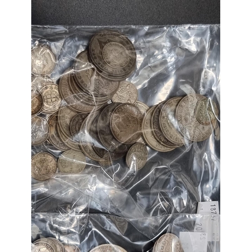 464 - Coins: a small quantity of Victoria and later silver coinage, 80g; together with a small quantity of... 