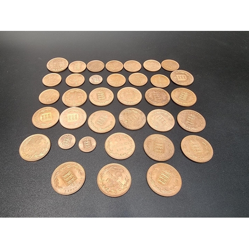 470 - Coins: Guernsey; a quantity of near uncirculated 1949 coinage, comprising; twenty 8 doubles; twelve ... 