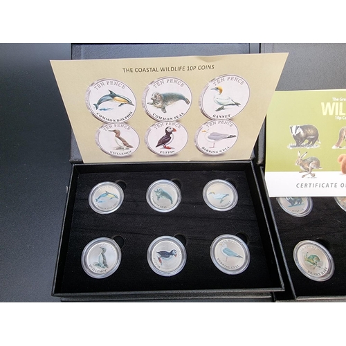 481 - Coins: four Westminster Mint 2021 Guernsey limited edition 'The Great British Isles Wildlife 10p Coi... 