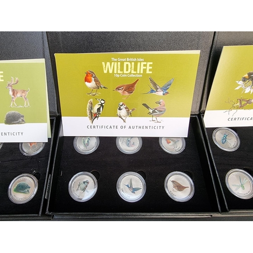 481 - Coins: four Westminster Mint 2021 Guernsey limited edition 'The Great British Isles Wildlife 10p Coi... 