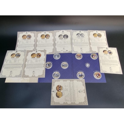 484 - Coins: a 2017 Gibraltar 'The Platinum Wedding Anniversary Photographic Collection', containing eight... 