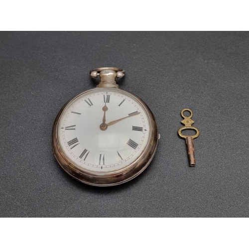 835 - A George IV silver pair cased open face fusee verge pocket watch, by William Spurge, Woolwich, No 28... 