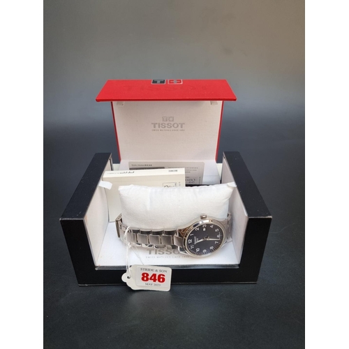 846 - A Tissot T Sport XL stainless steel quartz wristwatch, 42mm, with guarantee card dated 2021 and thre... 