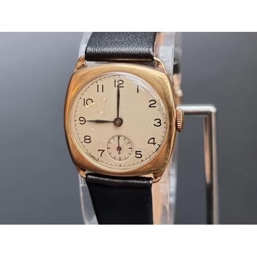 849 - A 1940 Certina 9ct gold manual wind wristwatch, 27mm, the Kurth Freres Watch Movement stamped KF300,... 