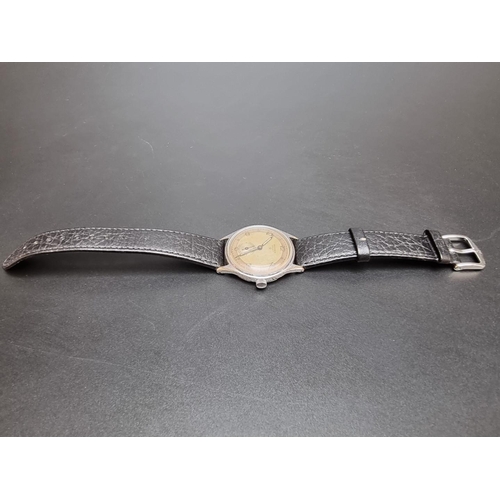 853 - A vintage Hermes 'Sport' nickel plated and stainless steel manual wind wristwatch, 34mm, on later Hi... 