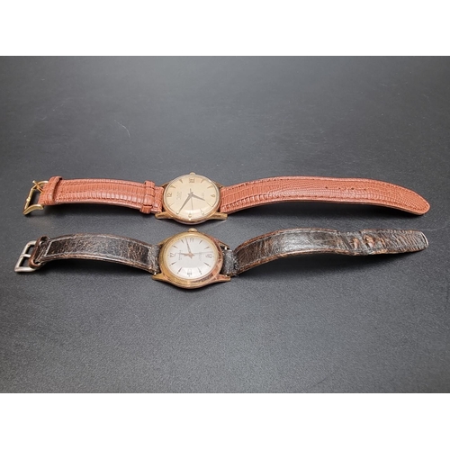 854 - A vintage Plaza gold topped automatic wristwatch, 34mm, on replacement leather strap; together with ... 