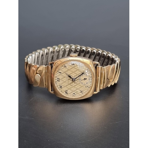 858 - A 9ct gold 'Non-Magnetic' manual wind wristwatch, 29mm, having Swiss movement, Chester 1930, on... 