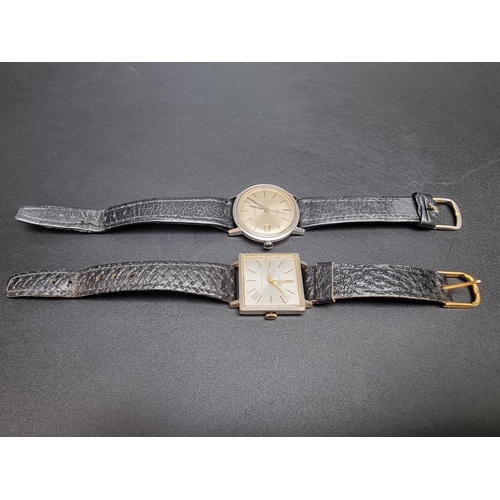 859 - A vintage Chalet stainless steel automatic wristwatch, 34mm, on a black leather strap; together with... 