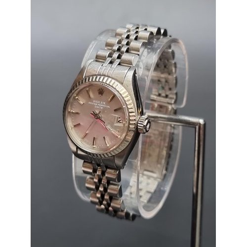 862 - A 1970s Rolex Oyster Perpetual Date stainless steel ladies wristwatch, 26mm, Case No.4479903.... 