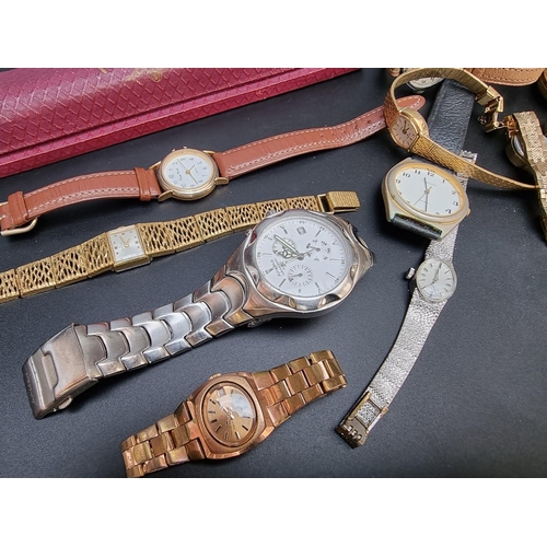 880 - A vintage Felca gold plated ladies automatic wristwatch, 23mm; together with various other watches.... 