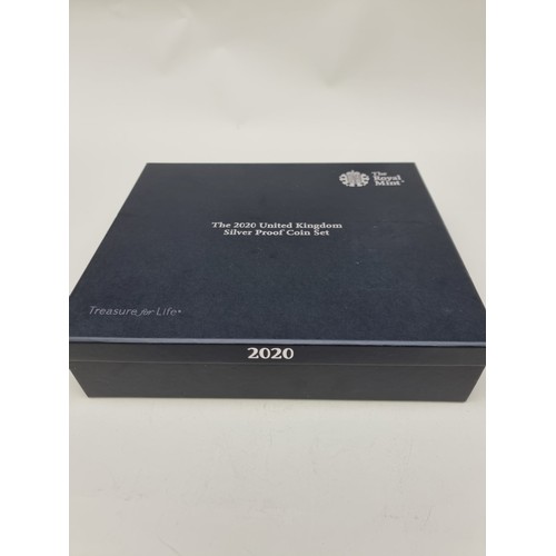 375A - Coins: a Royal Mint 2020 'The 2020 United Kingdom' silver proof coin set, containing thirteen coins,... 