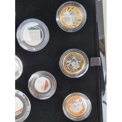 375A - Coins: a Royal Mint 2020 'The 2020 United Kingdom' silver proof coin set, containing thirteen coins,... 