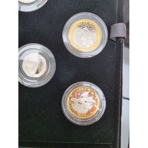 375A - Coins: a Royal Mint 2020 'The 2020 United Kingdom' silver proof coin set, containing thirteen coins,... 