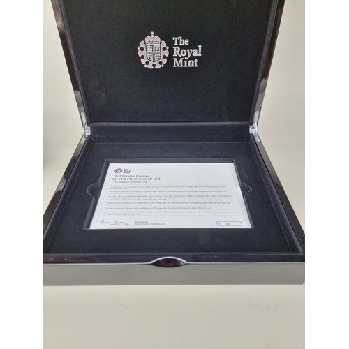 375A - Coins: a Royal Mint 2020 'The 2020 United Kingdom' silver proof coin set, containing thirteen coins,... 