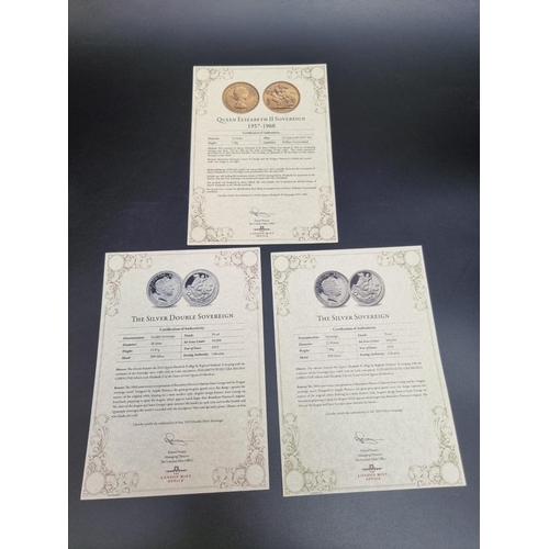 359 - Coins: a cased set of four Elizabeth II coins comprising: a 1963 brilliant uncirculated gold soverei... 