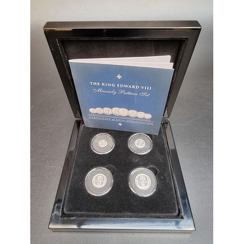 377 - Coins: an Edward VIII 'Maundy Pattern Set' of four pure .999 silver coins, with booklet, boxed.... 