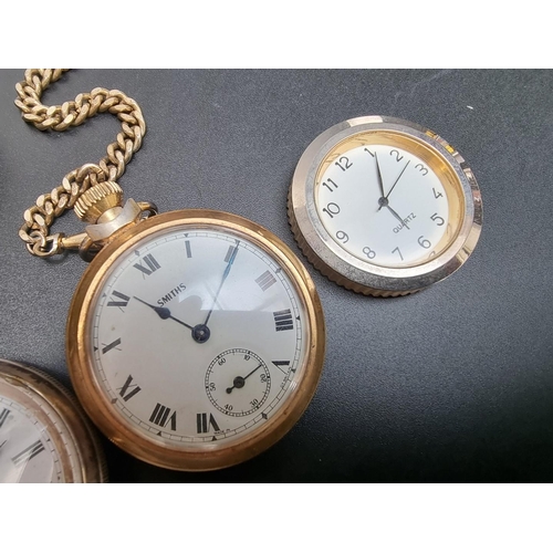 884 - A continental .935 key wind pocket watch, the dial signed H.E. Peck, London, 50mm; together with thr... 