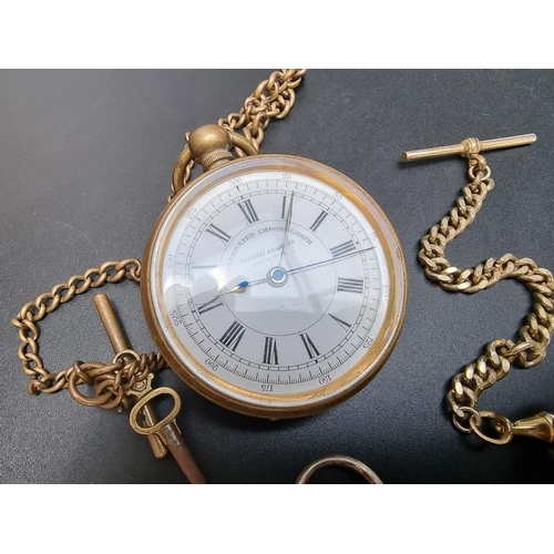 884 - A continental .935 key wind pocket watch, the dial signed H.E. Peck, London, 50mm; together with thr... 