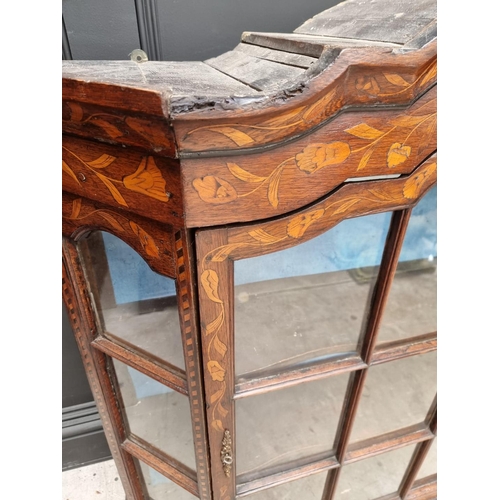 1060 - An 18th century Dutch marquetry bookcase section, 102.5cm high x 109cm wide.