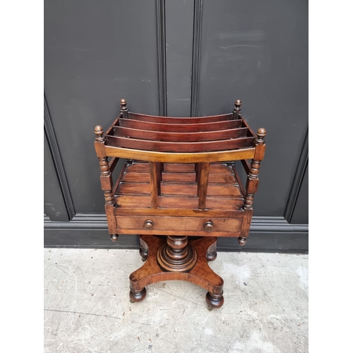 1062 - An unusual Victorian mahogany pedestal Canterbury, 79cm high x 44.5cm wide. 