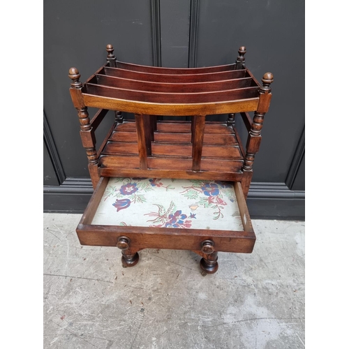 1062 - An unusual Victorian mahogany pedestal Canterbury, 79cm high x 44.5cm wide. 