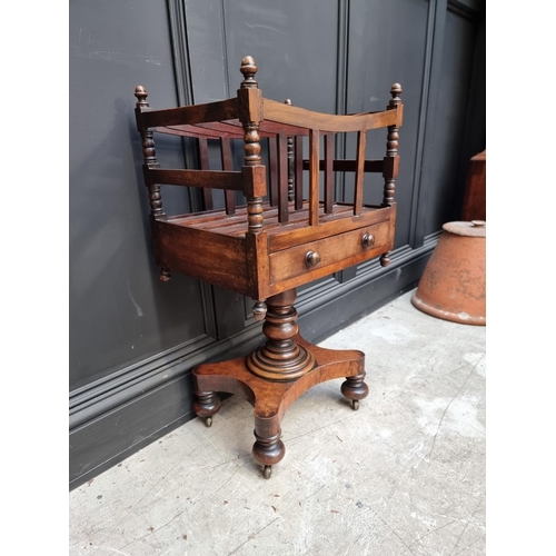 1062 - An unusual Victorian mahogany pedestal Canterbury, 79cm high x 44.5cm wide. 