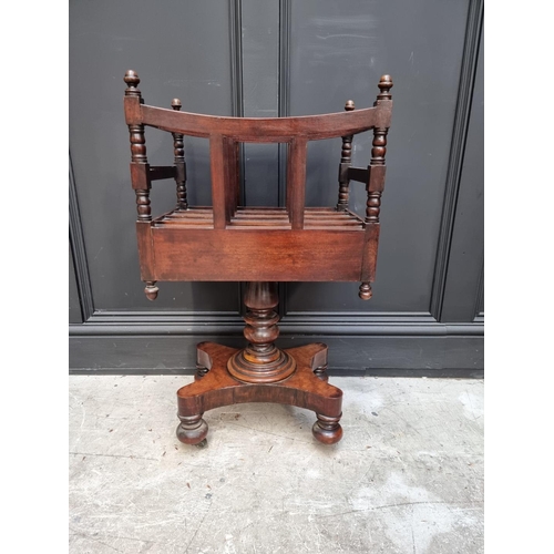 1062 - An unusual Victorian mahogany pedestal Canterbury, 79cm high x 44.5cm wide. 